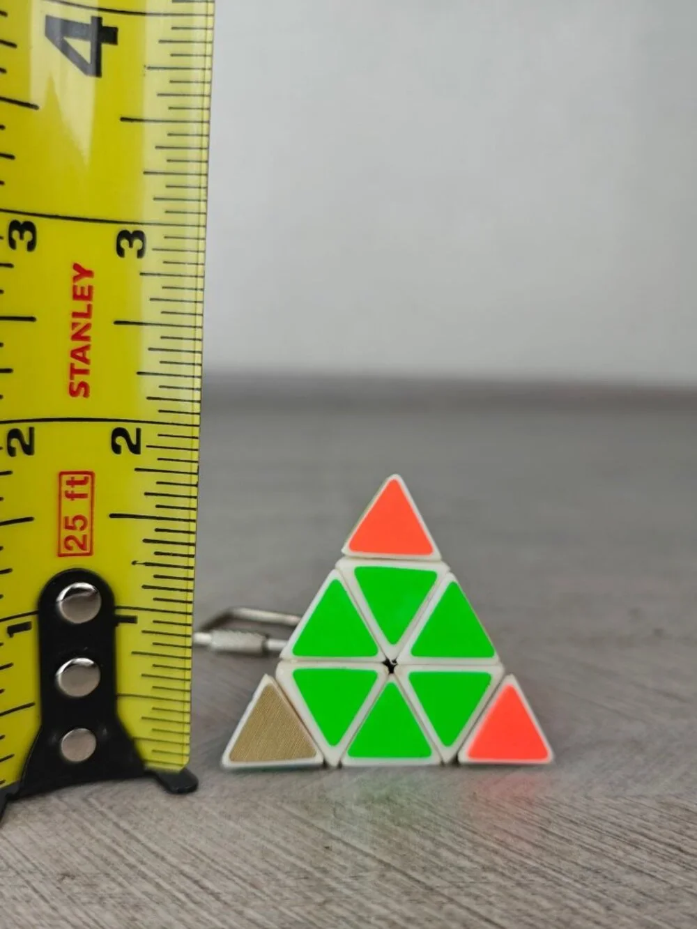 Vintage TOMY Pyraminx Pyramid Rubik’s Cube Keychain Plastic Multicolor Puzzle